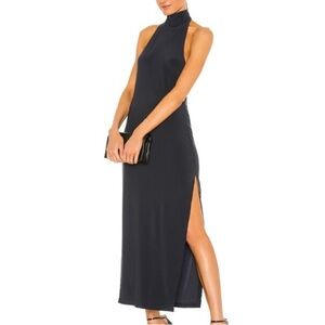 NWT NORMA KAMILI DRESS HALTER TURTLE SIDE SLIT GOWN SIZE S